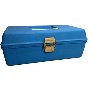 Vintage Adventurer Tackle Box Model 1199-6 Blue USA Made Plastic